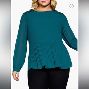 ❄️City Chic Elegant Teal Blouse for Women Plus